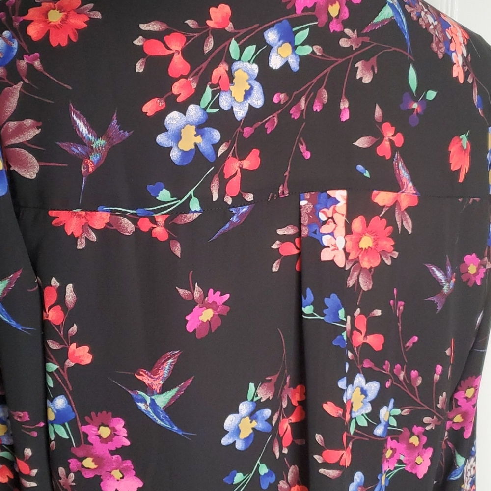 Pre-owned Express Portofino Floral Blouse size L - Picture 6 of 7